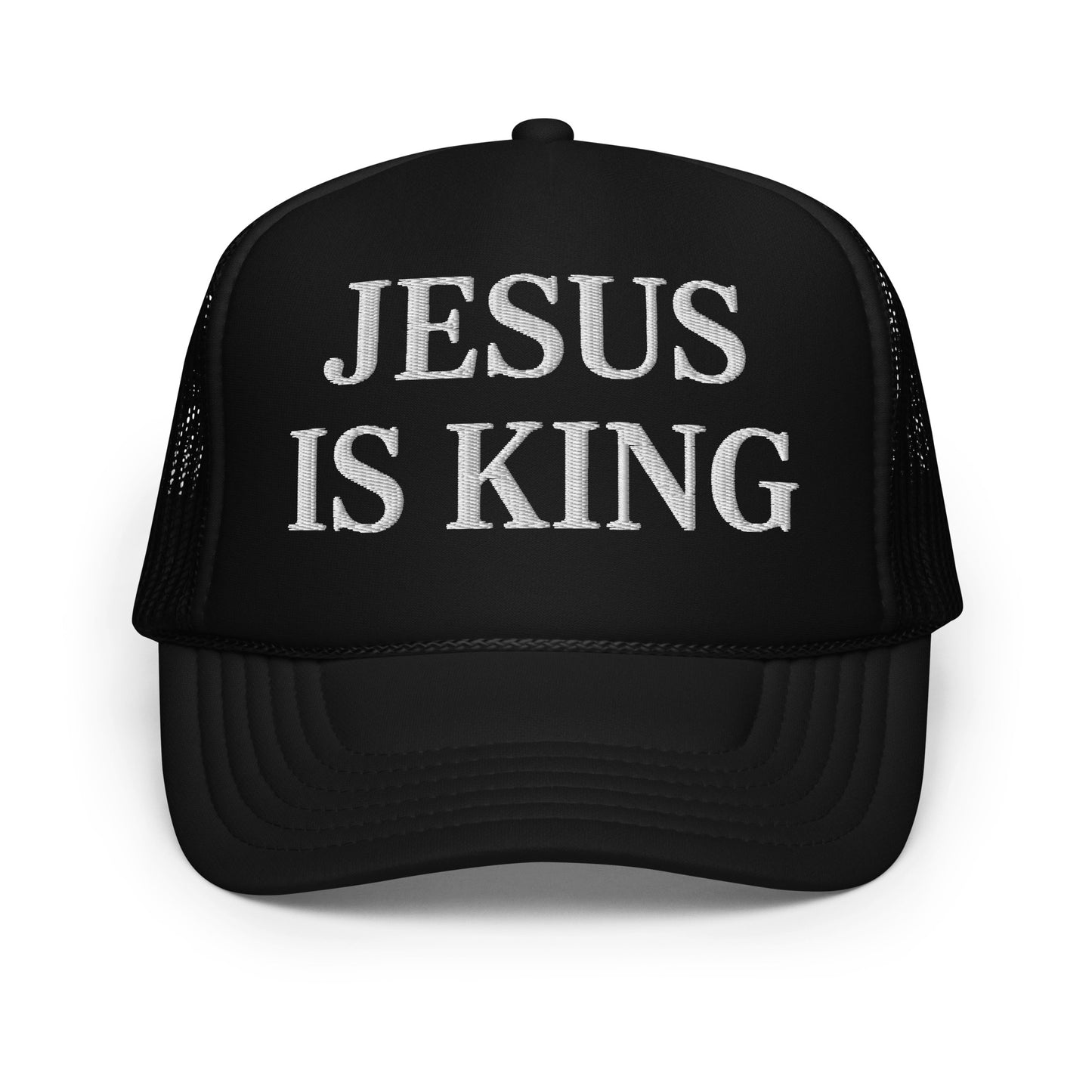 jesus is king hat trucker black strong