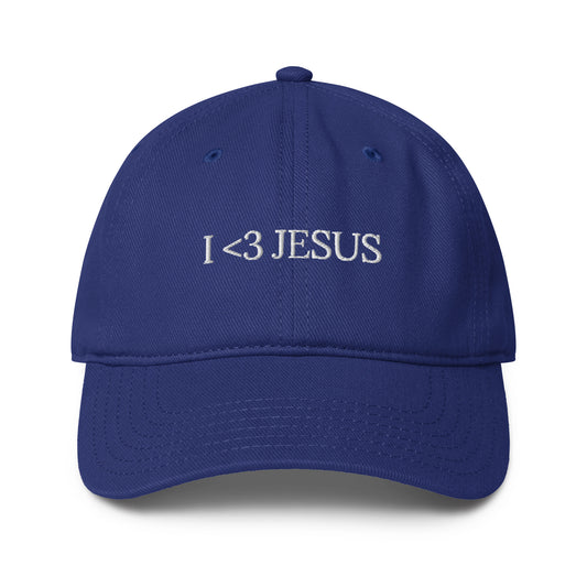 i love jesus hat classic blue minimal