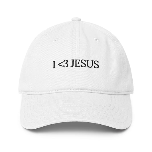 i love jesus hat classic white minimal