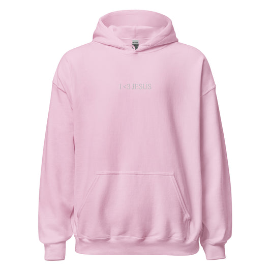 i love jesus hoodie pink minimal