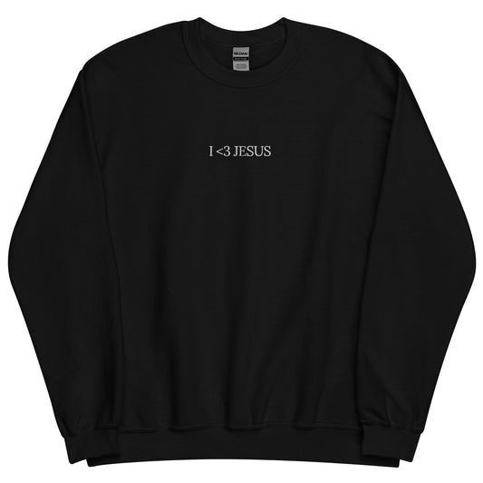 i love jesus sweatshirt black minimal