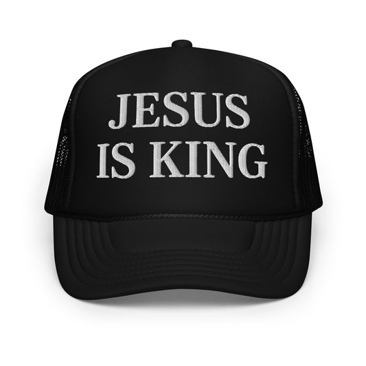 jesus is king hat trucker black strong