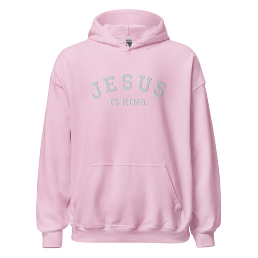 jesus is king hoodie pink royal