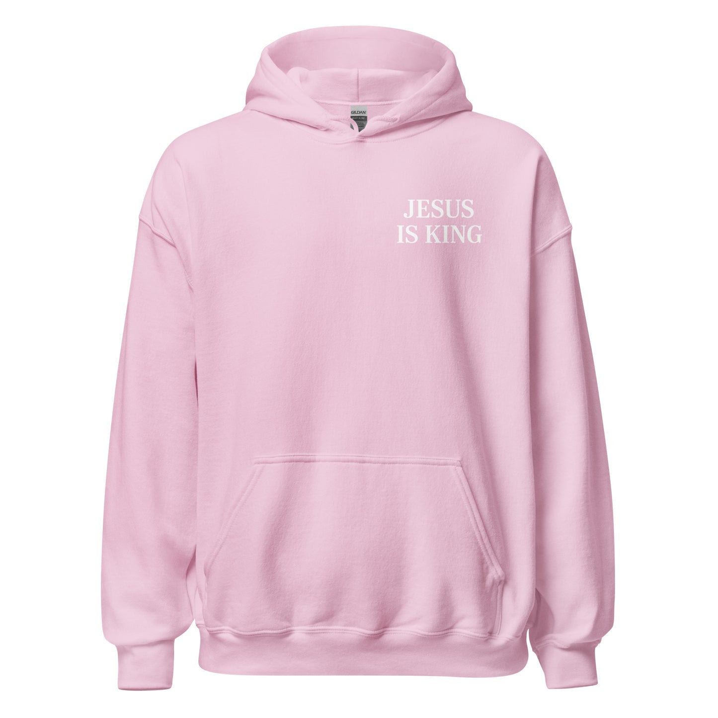 jesus is king hoodie pink strong