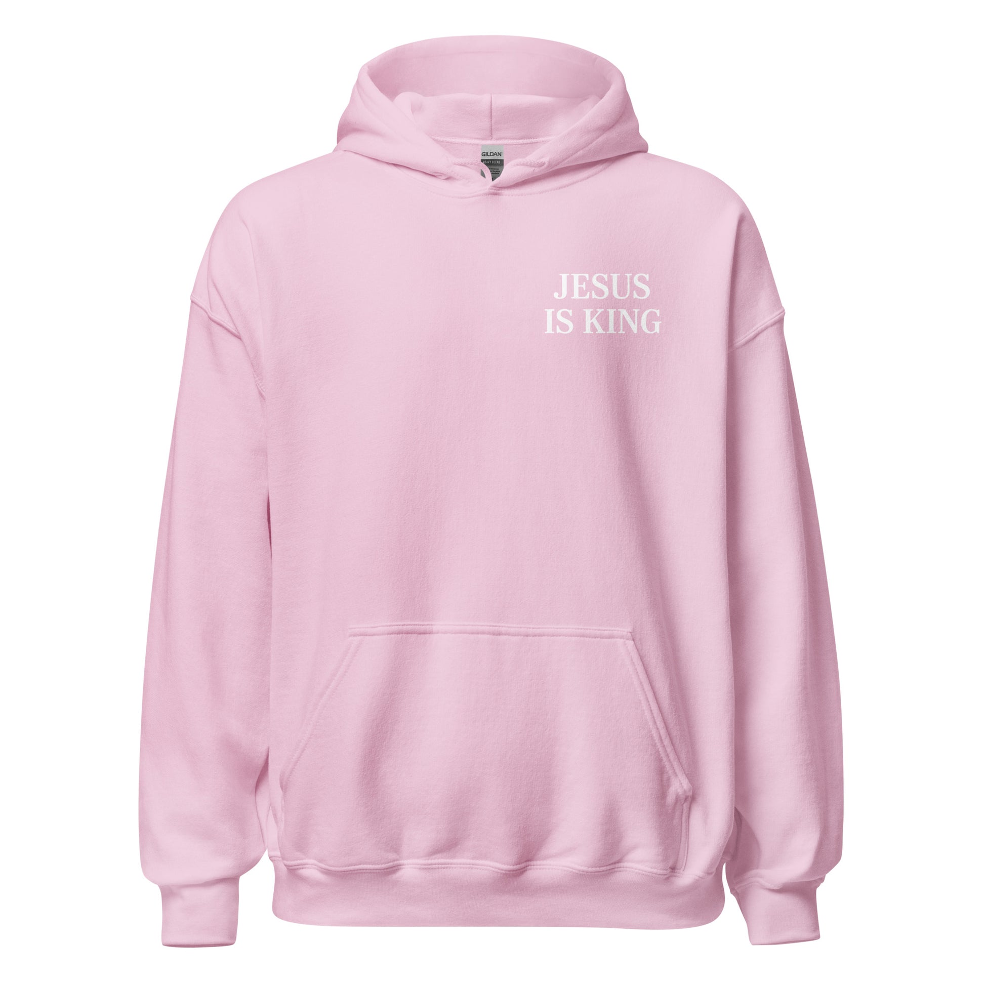 jesus is king hoodie pink strong