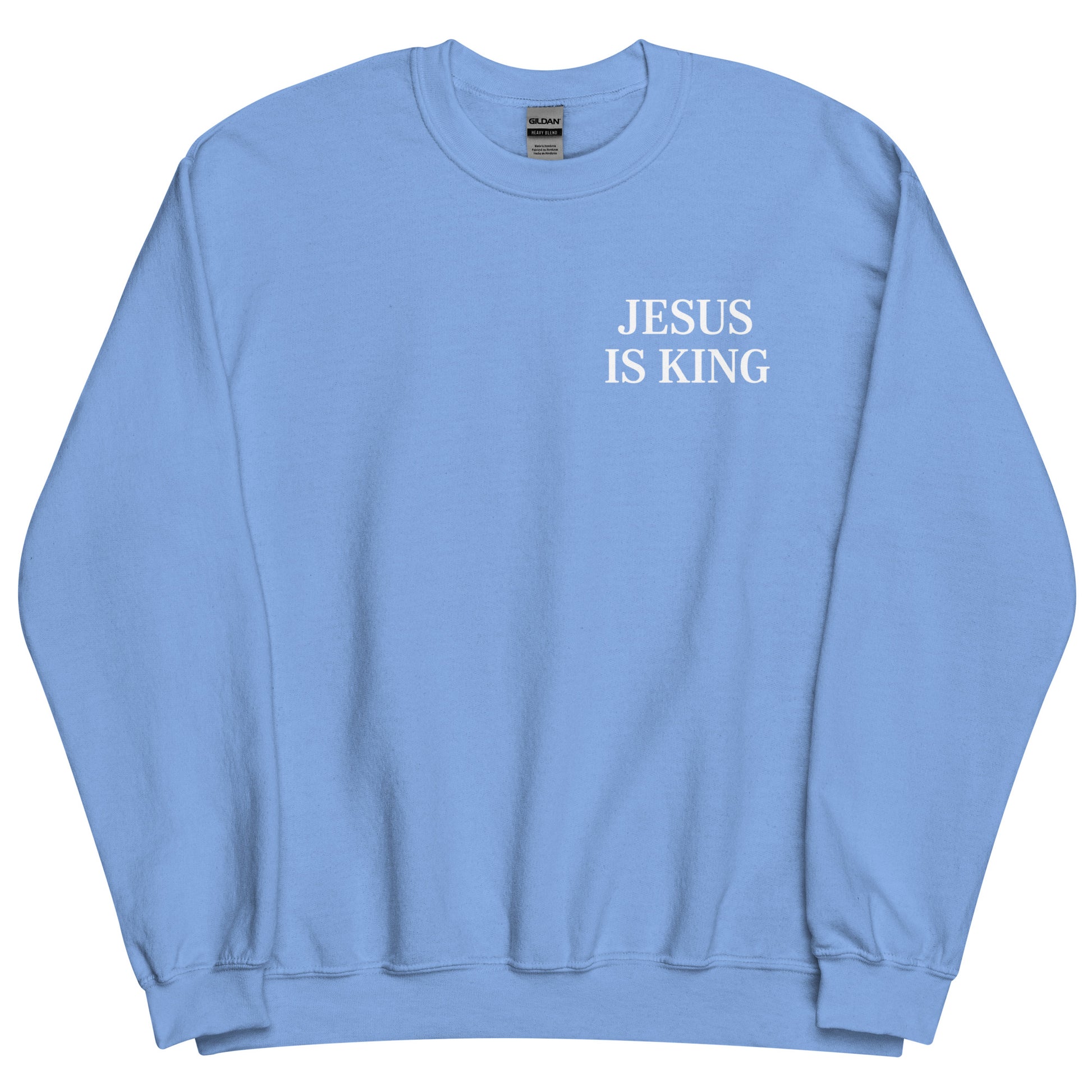 jesus is king sweatshirt blue strong
