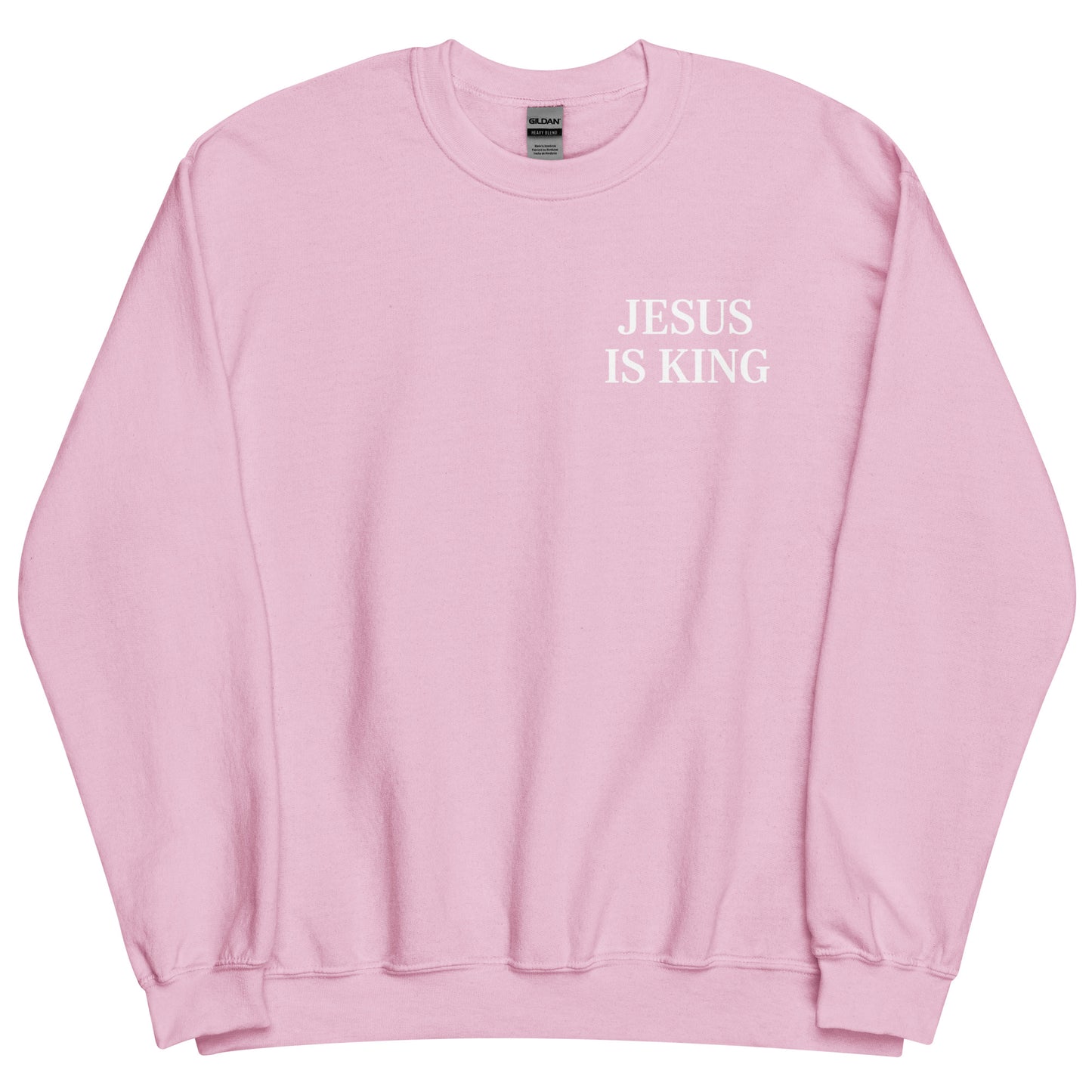 jesus is king sweatshirt pink strong