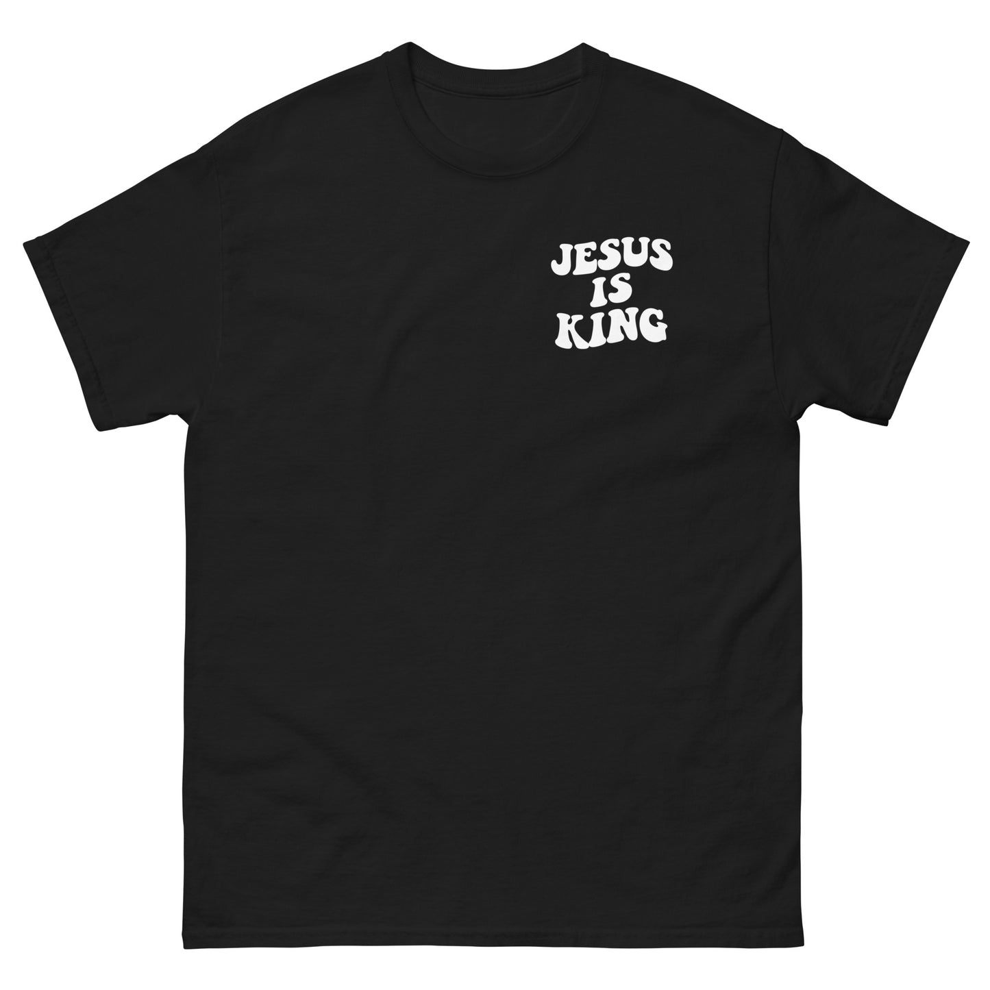 jesus is king t shirt black wavy