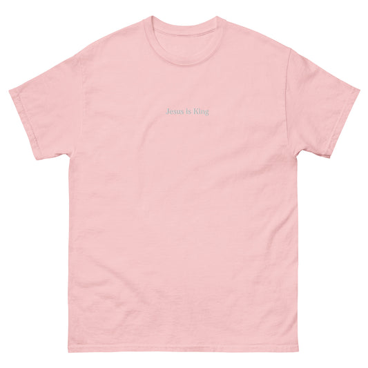jesus is king t shirt pink standard