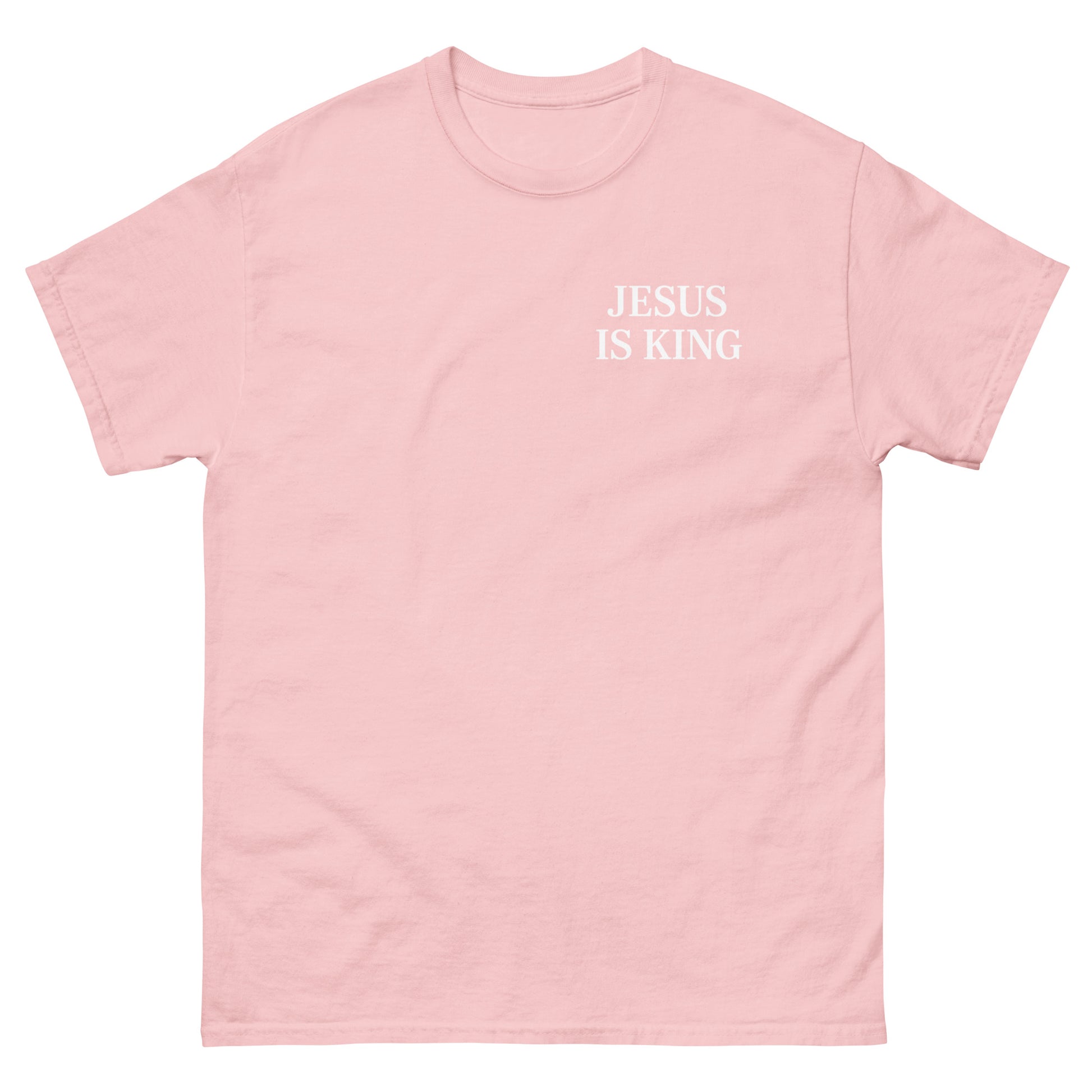 jesus is king t shirt pink strong